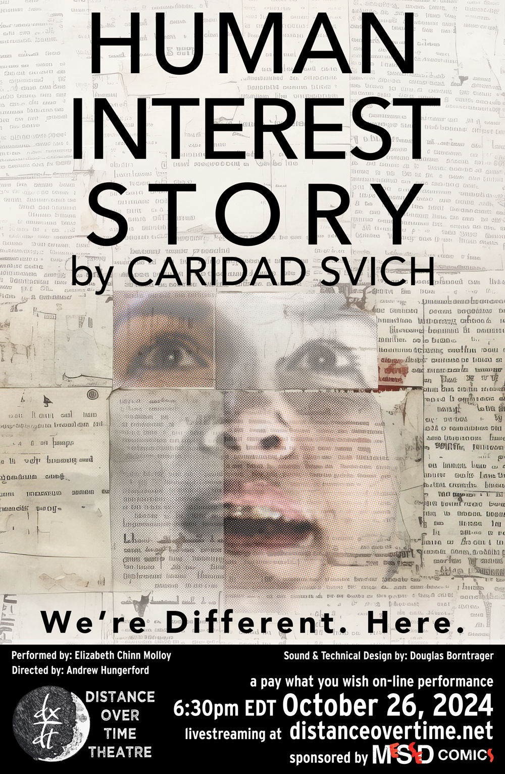 Human Interest Story by Caridad Svich. 6:30pm EDT. October 26, 2024.